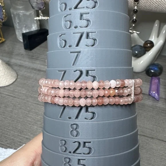 Triple-Strand Sunstone Beaded Bracelet - Picture 2 of 3